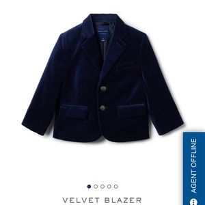 Janie & Jack Boys Blue Velvet Suit